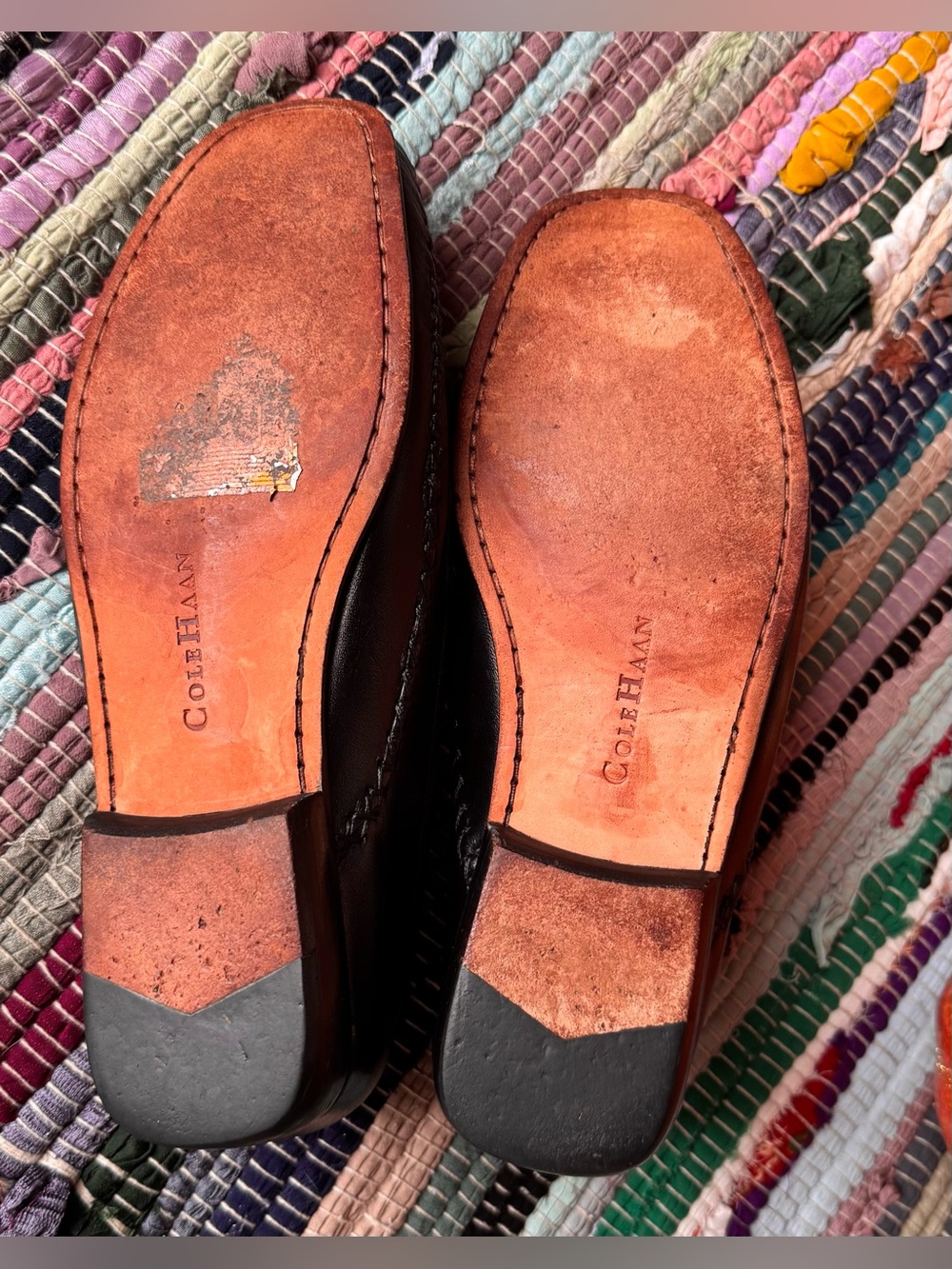 Cole Haan country Black Woven Leather Tassel Loafers - Picture 8 of 11